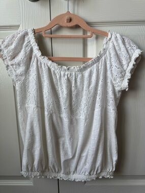 Altar'd State White Eyelet Off-the-Shoulder Blouse